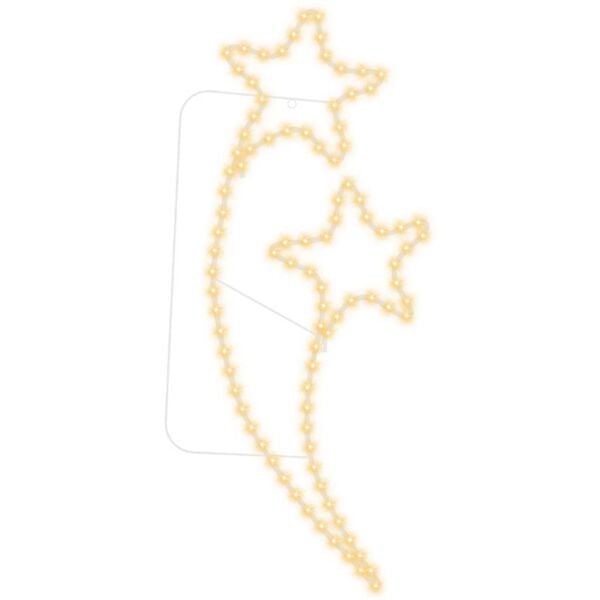 vidaXL Sveteln&aacute; reťaz v tvare hviezdy 2 ks, tepl&aacute; biela 125,5x53x4,5cm