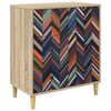 vidaXL Př&iacute;born&iacute;k OMMEN Geometrick&yacute; vzor 66 x 36,5 x 75 cm Sonoma