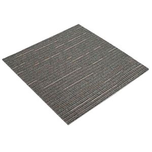 vidaXL Kobercov&aacute; dlaždica Pruhovan&aacute; tmavohned&aacute; 50 x 50 cm 20 ks