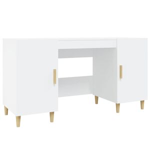 vidaXL St&ocirc;l biely 140x50x75 cm spracovan&eacute; drevo