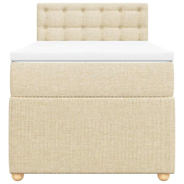 vidaXL Posteľn&yacute; r&aacute;m boxsping s matracom kr&eacute;mov&yacute; 80x200 cm l&aacute;tka