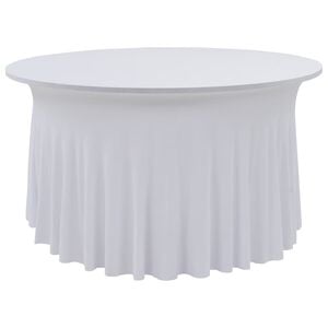 vidaXL Naťahovacie obrusy na st&ocirc;l so z&aacute;vesom 2 ks biele 120x74 cm