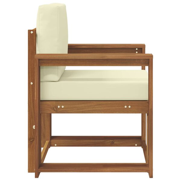 vidaXL Vonkaj&scaron;ia pohovka Mas&iacute;vne ak&aacute;ciov&eacute; drevo a polyester Pr&iacute;rodn&aacute;