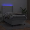 vidaXL Boxspring posteľ s matracom a LED biela 100x200 cm umelá koža