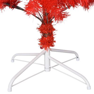 vidaXL Umelý vianočný stromček so stojanom, červený 180 cm, PVC