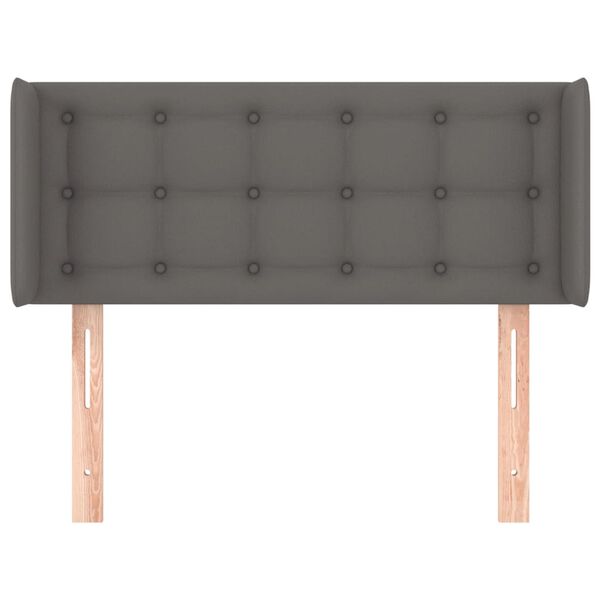 vidaXL Čelo postele so z&aacute;hybmi siv&eacute; 93x16x78/88 cm umel&aacute; koža