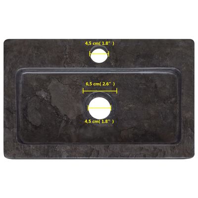 vidaXL Nástenné umývadlo, čierne 38x24x6,5 cm, mramor