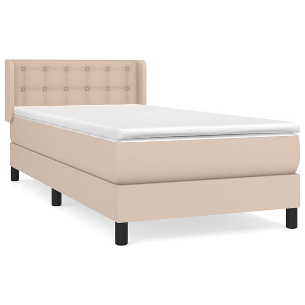 vidaXL Boxspring posteľ s matracom kapučínová 90x190 cm umelá koža