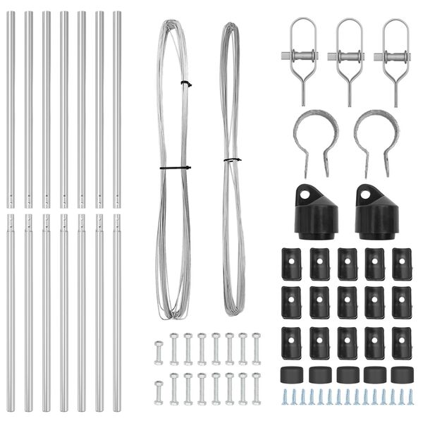 vidaXL Plotové stĺpy 7 pcs Strieborná Ø32mm 200 cm Pozinkovaná oceľ