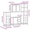 vidaXL 4-dielna sada kúpeľňového nábytku dymový dub spracované drevo