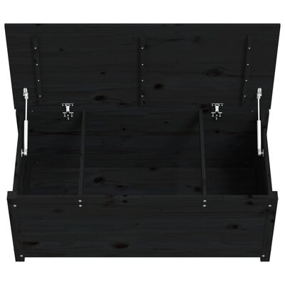 vidaXL Úložný box čierny 110x50x45,5 cm masívna borovica