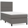 vidaXL Boxspring posteľ s matracom siv&aacute; 100x200 cm umel&aacute; koža