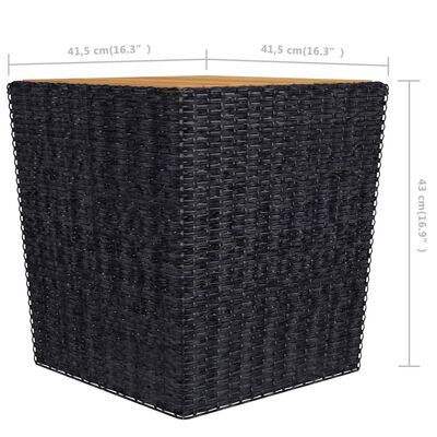 vidaXL 3-dielna záhradná bistro súprava polyratan a akáciové drevo čierna