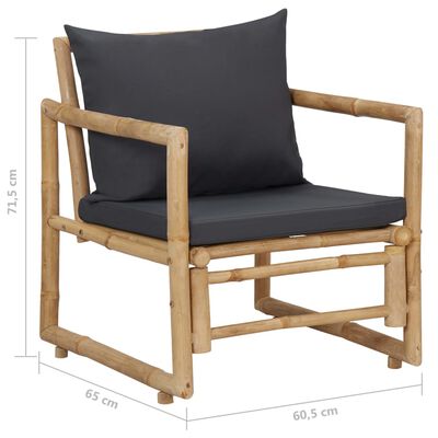 vidaXL 4-dielna záhradná sedacia súprava s vankúšmi bambus