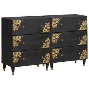vidaXL Serv&iacute;rovacia skriňa so z&aacute;suvkou 2 pcs Čierna 60 x 33 x 75 cm