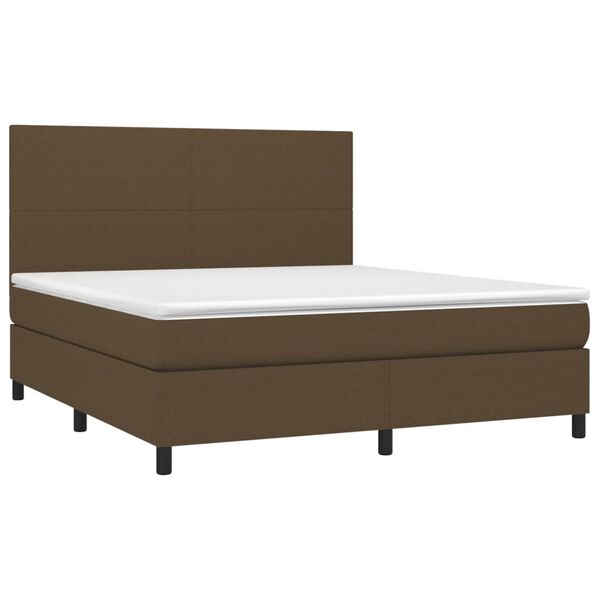vidaXL Boxspring posteľ s matracom tmavohned&aacute; 160x200 cm l&aacute;tka