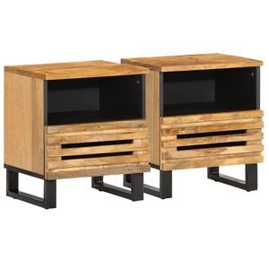 vidaXL Nočn&eacute; stol&iacute;ky 2 ks 40x34x46 cm surov&eacute; mas&iacute;vne mango