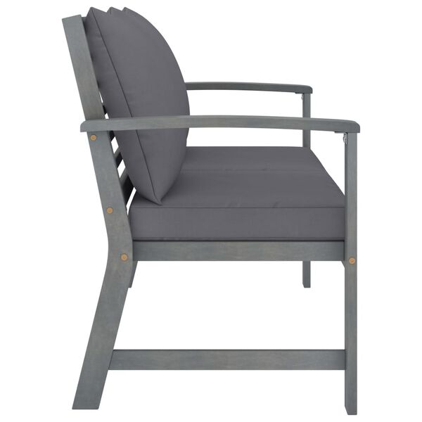 vidaXL Z&aacute;hradn&aacute; lavička s tmavosiv&yacute;mi vank&uacute;&scaron;mi 120 cm ak&aacute;ciov&yacute; mas&iacute;v