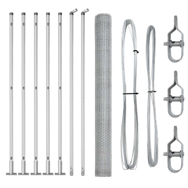 vidaXL Stĺp na plot. Strieborn&aacute; 10 x 1,4 m (13 mm pletivo) Oceľ