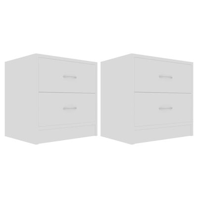 vidaXL Nočné stolíky 2 ks, biele 40x30x40 cm, drevotrieska