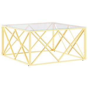 vidaXL Konferenčn&yacute; stol&iacute;k 80x80x40 cm nehrdzavej&uacute;ca oceľ a sklo