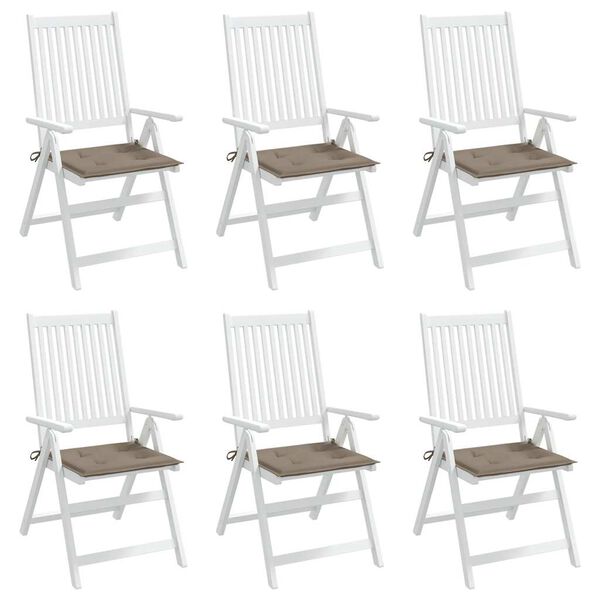 vidaXL Podložky na záhradné stoličky 6 ks 40x40x4 cm, oxfordská látka