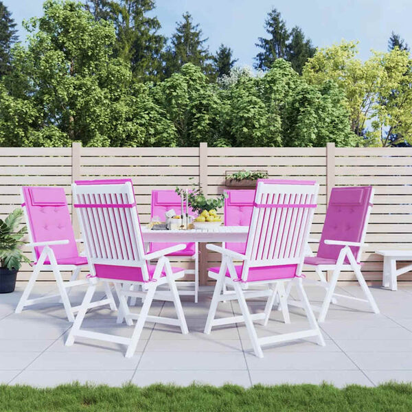 vidaXL Podu&scaron;ky na stoličky s vysok&yacute;m operadlom 6 ks ružov&eacute; l&aacute;tka