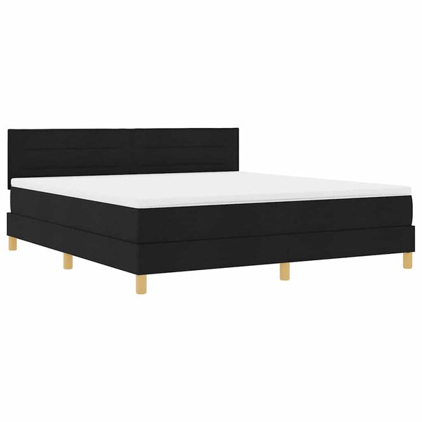 vidaXL Posteľ boxspring s matracom Čierna 180 x 200 cm látka