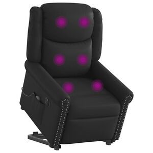 VidaXL Elektrick&eacute; stojace mas&aacute;žne polohovacie kreslo Leskl&aacute; umel&aacute; koža