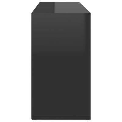 vidaXL Lavica na topánky lesklá čierna 103x30x54,5cm drevotrieska