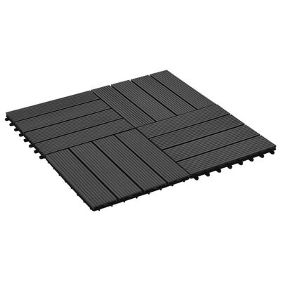 vidaXL Podlahové dlaždice 22 ks, 30x30 cm, 2 m2, WPC, čierne