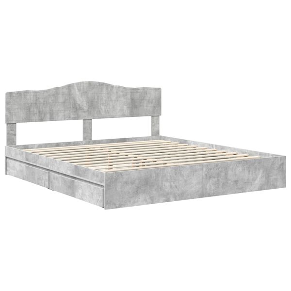 vidaXL &Uacute;ložn&aacute; posteľ Bet&oacute;nov&aacute; &scaron;ed&aacute; 200 x 200 cm Kompozitn&eacute; drevo