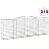 vidaXL Obl&uacute;kov&eacute; gabionov&eacute; ko&scaron;e 10 ks 400x50x140/160 cm pozink. železo