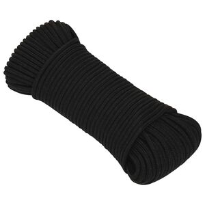 vidaXL Viac&uacute;čelov&eacute; &uacute;žitkov&eacute; lano 5 mm 100 m Čierna Polyester
