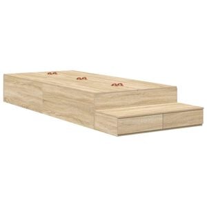 vidaXL R&aacute;m postele s &uacute;ložn&yacute;m prostorem so z&aacute;suvkou Sonoma dub 80 cm