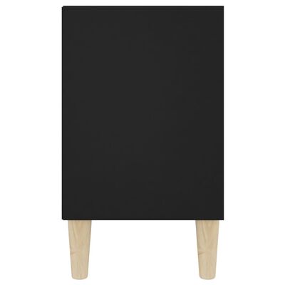 vidaXL TV stolík nohy z masívneho dreva čierny 103,5x30x50 cm