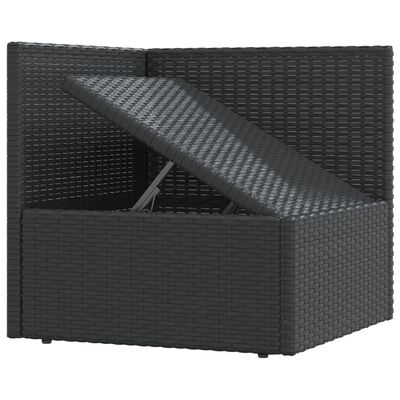 vidaXL 9-dielna záhradná sedacia súprava s vankúšmi čierna polyratan