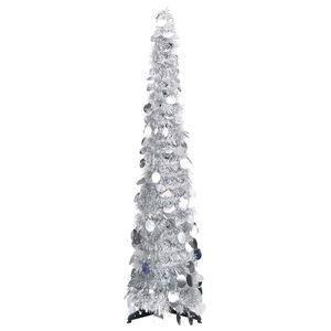 vidaXL Rozkladac&iacute; umel&yacute; vianočn&yacute; stromček, strieborn&yacute; 120 cm, PET