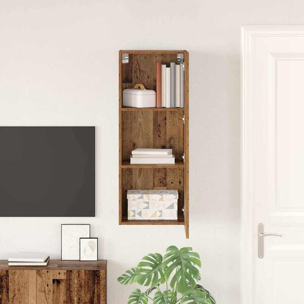 vidaXL TV n&aacute;stenn&aacute; skriňa N&aacute;stenn&yacute; Star&eacute; drevo 40,5 x 30 x 102 cm