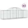 vidaXL Obl&uacute;kov&yacute; gabionov&yacute; k&ocirc;&scaron; 3 ks 200x50x60/80 cm pozinkovan&eacute; železo
