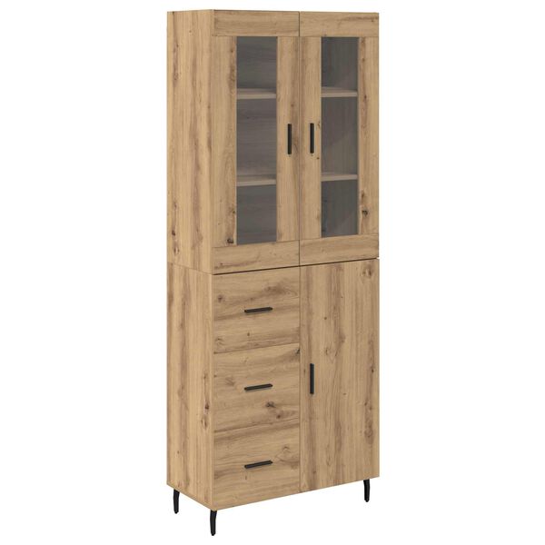 vidaXL Highboard so z&aacute;suvkou 2 pcs Remeseln&yacute; dub Kompozitn&eacute; drevo
