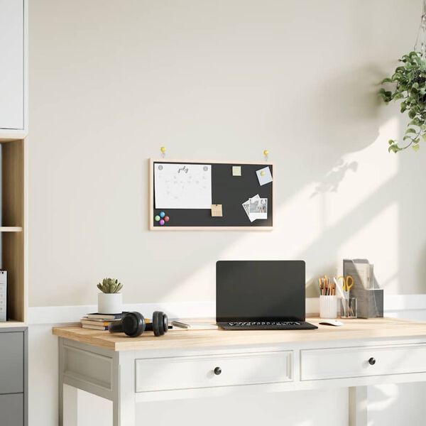 vidaXL Kriedov&aacute; tabuľa s r&aacute;mom z mas&iacute;vneho borovicov&eacute;ho dreva, čierna 60x30 cm