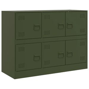 vidaXL Komoda olivovozelen&aacute; 99x39x73 cm oceľ