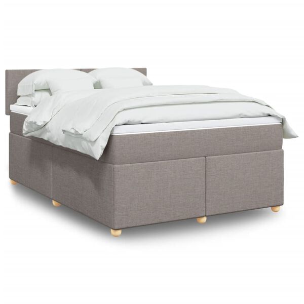 vidaXL Posteľn&yacute; r&aacute;m boxspring s matracom sivohned 140x200 cm l&aacute;tka