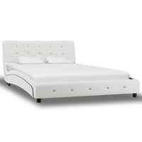 vidaXL Rám postele biely umelá koža 120x200 cm