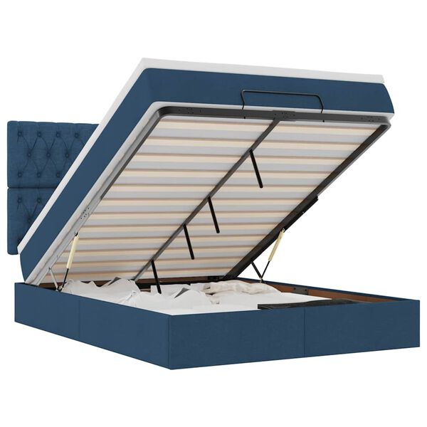 VidaXL Osmansk&aacute; posteľ s matracom a LED di&oacute;dami Modr&aacute; l&aacute;tka 140x200 cm