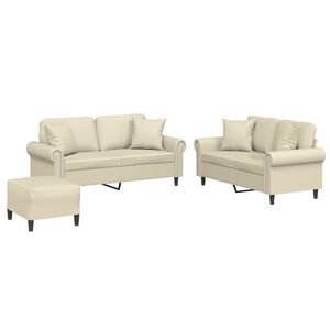 vidaXL 3-dielna pohovka s vank&uacute;&scaron;mi kr&eacute;mov&aacute; umel&aacute; koža