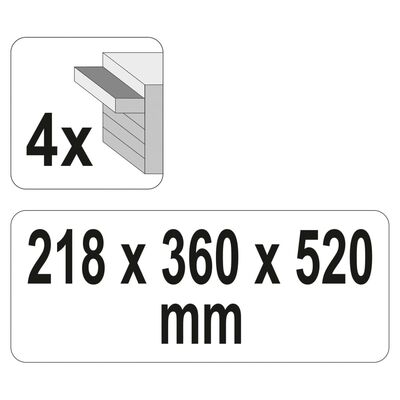 YATO Skrinka na náradie so 4 zásuvkami 52x21,8x36 cm