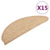 vidaXL Schodov&eacute; rohože 15 ks 56x17x3 cm svetlohned&eacute; polkruhov&eacute;