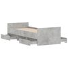 vidaXL Posteľný rám s predným a zadným čelom, betónovo sivý 75x190 cm